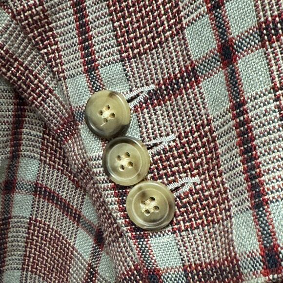 Isabel Marant Etoile Linen Laney Checked Plaid Double Breasted Blazer Size 38 - Picture 5 of 7